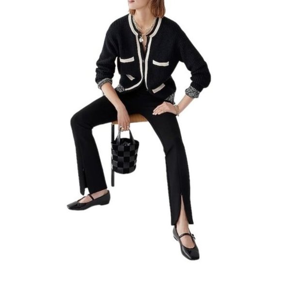 ‼️SOLD ‼️ J Crew Flare-leg trousers in Italian ponte, Black MP NWT - Picture 3 of 6